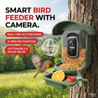 Mangeoire à oiseaux solaire avec caméra HD, connexion Wi-Fi longue portée, étanche, en ABS, nichoir intelligent 776g pour emplacements extérieurs éloignés