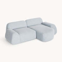 Canapé d'angle modulaire 3 places en tissu bouclé, mobilier de maison moderne et minimaliste pour salon et villa