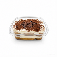 Boîte d'emballage en PET pour gâteau, pizza, sushi, personnalisable en usine, 24 oz, avec couvercle transparent et matériaux de qualité alimentaire