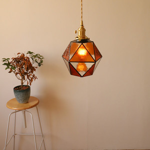 Lampadario retrò in vetro, lampada da tavolo in ottone in stile giapponese per bar e ristoranti, lampada da comodino per camera da letto, stile rustico e nostalgico per homestay. - Product Image 2