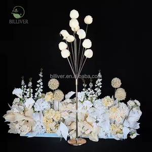 Lumineux Tulipe Hall Scène Réception Zone Lustre Pendentif Roses Stand Lumières Plage Mariage <span class=keywords><strong>Anniversaire</strong></span> Événement Plage <span class=keywords><strong>Lieu</strong></span> Décor - Product Image 2