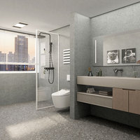 Carreaux de sol intérieurs en céramique aspect pierre Blanc clair/crème 600x600mm Antidérapants Finition douce et brillante Minimaliste Moderne Cuisines