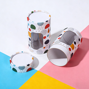 Colorful Round Paper Tube <b>Boxes</b> for Cosmetics Recycled Materials Embossed and Matt Laminated for <b>Sock</b> and Bottle Packing - Product Image 2