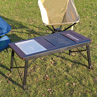 Table de camping pliante multifonctionnelle en métal pour barbecue en plein air, table tactique IGT en aluminium et en bois