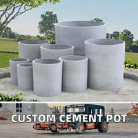 Grands pots de plantes en ciment de luxe avec trous de drainage-Conteneur intérieur/extérieur moderne et écologique pour plantes vertes de jardin domestique