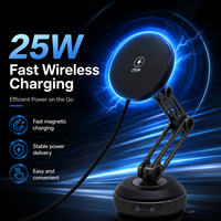 Support de chargeur sans fil magnétique Qi2 25W pour Tesla Model 3 avec base à forte aspiration, fixation tableau de bord, USB-C et support réglable – Garantie 1 an