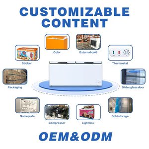 Xiangming nhà máy trực tiếp và công suất lớn 1000L Deux battants congeladores ngang Tủ đông hiển thị trong nhà hàng - Product Image 5