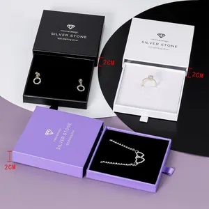 Paper Box Gift Box Packaging Box Customizable Design Paper Drawer Gift Christmas Storage Earrings Ring Packaging Necklace Jewellery Jewelry Box With Pouch Set