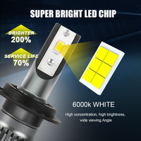 Ampoule de phare LED 9005 9006 H1 H3 H4 pour voiture 12V, installation facile, faisceau haut et bas, remplacement