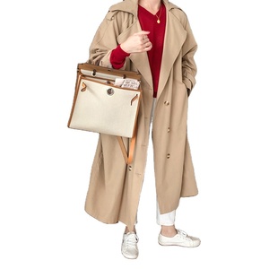 Cappotto da <span class=keywords><strong>donna</strong></span> in stile coreano comodo <span class=keywords><strong>Trench</strong></span> doppiopetto <span class=keywords><strong>classico</strong></span> con risvolto e cintura - Product Image 1