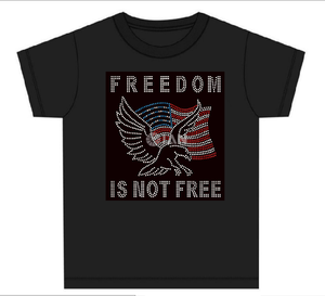 Camiseta con Pedrería 250 Years America |   Parches de Diamantes de Imitación con Diseño de la Estatua de la Libertad y la Bandera Americana - Product Image 4