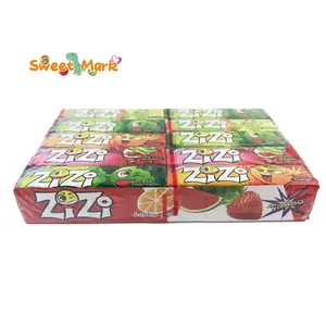 OEM bubble gum zizi sweet press chewing gum with carton stickers