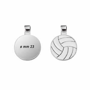 Colgante Redondo de Voleibol Plateado de 23 mm, Amuleto Deportivo para la Creación de Joyas - Product Image 2