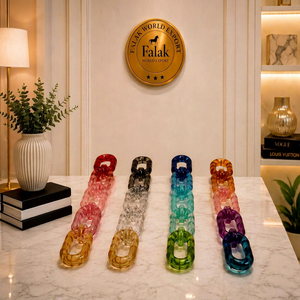Décoration murale en chaînes acryliques entrelacées, panneau suspendu en résine, pièce d'art en plastique à boucles, chaînes de couleur dégradée, ornement de salon - Product Image 1