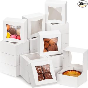 Boîtes de boulangerie Boîtes à biscuits avec fenêtre Fraises enrobées de chocolat Macarons Cupcakes Goodies Donuts - Product Image 4