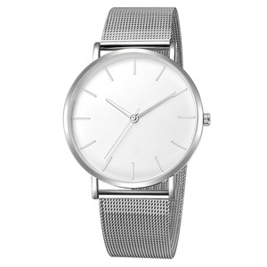Montre fine minimaliste à bracelet en maille d'acier inoxydable, montre habillée pour femme et fille, montre à quartz simple dorée pour homme et femme, vente chaude - Product Image 6