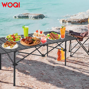 Table de camping pliante portable Woqi 120x45.5x55 cm, table d'extérieur en fer pour pique-nique et plage, matériau antirouille - Product Image 5