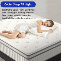 Matelas à ressorts ensachés 5 zones personnalisé Queen King Size hôtel orthopédique gel mousse à mémoire de forme comprimée