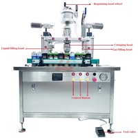 Machine de remplissage et de sertissage pneumatique semi-automatique 3 en 1 pour aérosols, peinture, huile, gaz, produits chimiques, avec pompe haute précision