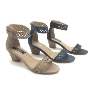 Sandales à bout ouvert pour femme, talon bas, bride à la cheville, chaussures habillées, chaussures de strip-tease pour femme, chaussures à semelle épaisse, caoutchouc imprimé PU pour fête étrange - Product Image 1