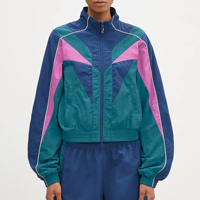 Veste courte surdimensionnée pour femme avec poches latérales contrastées et rayures, design personnalisé en gros