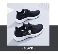 Nouvelles Chaussures Noires Hongyan, Baskets Plateforme Style Marche Tendance Légères pour Femmes, Antidérapantes et Imperméables, Chaussures Décontractées