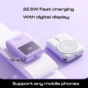 Batterie externe magnétique ultra-mince sans fil PD15 Li-Polymère Type-C portable avec <span class=keywords><strong>2</strong></span> câbles intégrés 5000 mAh 10000 mAh pour montre - Product Image 5