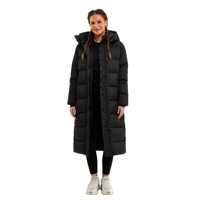 Manteau long noir chauffant pour femme, fabriqué sur mesure avec logo OEM, nouvelle arrivée, haute qualité, prix bas, tendance