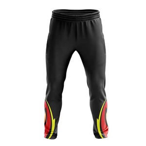 Custom Paintball <b>Pants</b> Black With Red-Yellow Flame-Design Training Joggers Universal-Fit Oxford-Cloth Material - Product Image 1