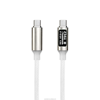 Kabel Pengisian Cepat USB-C PD 240W 6A dengan Layar LED dan Kabel Anyaman untuk Ponsel, Power Bank, Kamera, Komputer