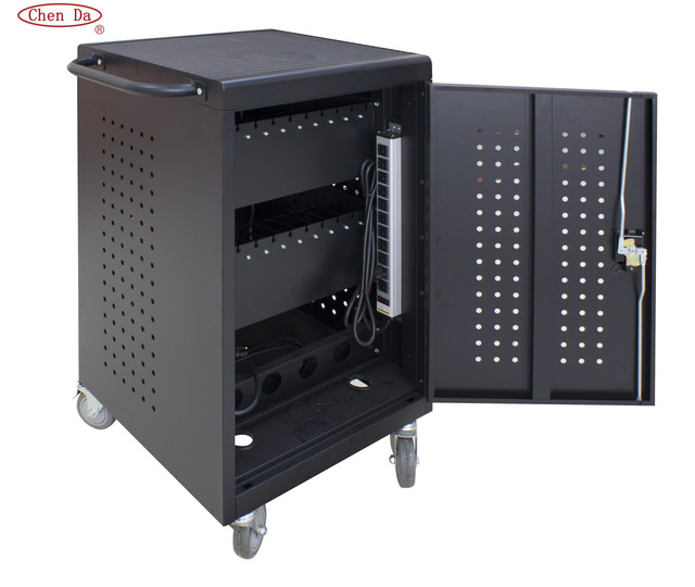Hot Sale Cheap Metal 32 Bay Laptop/tablet Storage Charging Cart with Wheels, Charging Cabinet