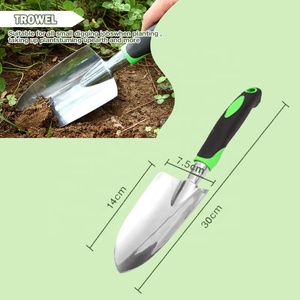 Pala de jardinería de acero al carbono de grado industrial, resistente, con mango de plástico, textura antideslizante, agarre contorneado y esquinas puntiagudas. - Product Image 3