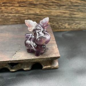 4cm Wholesale Funny <b>Stuff</b> Christmas Carfts Natural Crystal Hand Carved Crystals Healing Stone Elk Carving - Product Image 6