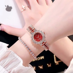 Quartz Uurwerk Grensoverschrijdende Buitenlandse Handel Volledig Diamant Armband Horloge Met Stalen Riem Zonnebloem Diamant Ketting Explosieve Kleur - Product Image 6