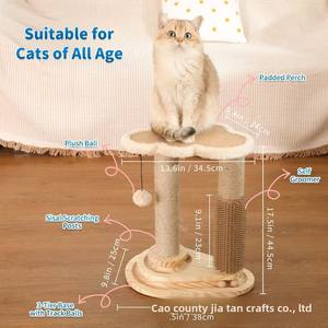 All-in-One Kreativer hölzerner Katzen kratz baum Verschleiß fester, nicht schuppen der Plattenspieler Sisal Katzen spielzeug bett Kratz baum kratzer - Product Image 3