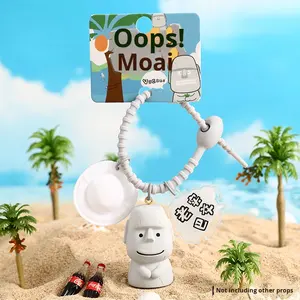 LLavero de Anime al por mayor genuino Oh My Moai muñeca bolsa colgante pequeño regalo mosquetón para parejas accesorio llavero personalizado llavero - Product Image 5