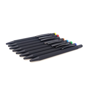 Aluminium2 en 1-pincel de goma suave con logotipo personalizado, lápiz capacitivo para pinza, lápiz capacitivo para pantalla táctil de metal, color negro - Product Image 5