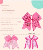 Accessoires pour cheveux d'enfants, serre-tête fait main pour la Journée mondiale de sensibilisation au SIDA, nœud pour cheveux d'enfants de 7 pouces de couleur rose, ruban rouge