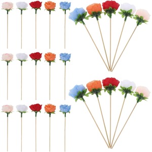 Rose Fruit Sticks 10 Pack Disposable Bamboo Skewers For Dessert Table Decoration - Product Image 1