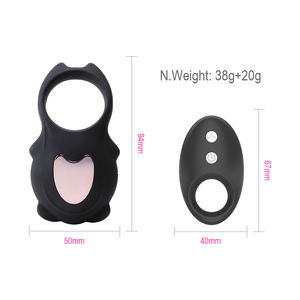 Top Seller Vibrator cincin Penis silikon dengan pengisi daya USB 10 Kecepatan + 7 jenis lampu + cincin Penis RCT nirkabel waktu senyap - Product Image 3