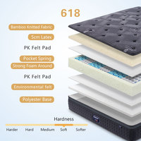 Matelas orthopédique moderne en mousse de latex de bambou Master Ben A618, fermeté moyenne, confortable, tailles King, Queen, Double, vente en gros