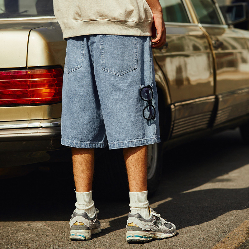 abbW32 501® CUSTOMIZED BAGGY SHORTS Y2k Custom Distressed Vintage Acid Wash Jeans Baggy Men