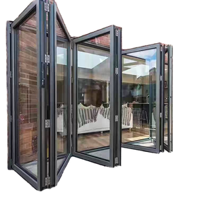 Vente en gros de porte-fenêtre pliante moderne à <span class=keywords><strong>double</strong></span> <span class=keywords><strong>vitrage</strong></span> économe en énergie en aluminium pliante à coupure thermique <span class=keywords><strong>meilleur</strong></span> prix pour l'extérieur - Product Image 5