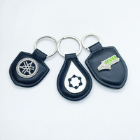 Porte-clés en cuir PU avec logo personnalisé imprimé, badge en métal émaillé, accessoire de sac pour la promotion de marques automobiles