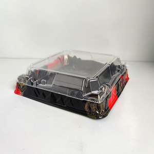 In JY-0011Eco-friendly đen cơ sở nhựa Sushi <span class=keywords><strong>container</strong></span> với nắp thực phẩm đóng gói hộp - Product Image 5