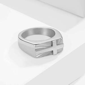 Cross <b>Ring</b> 8MM Stainless Steel Gold <b>Silver</b> Unisex Fashion Jewelry Gift - Product Image 4