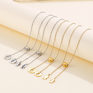 Collier à breloques réglable en acier inoxydable avec fermoir en forme de cœur pour garçon et fille - Product Image 1