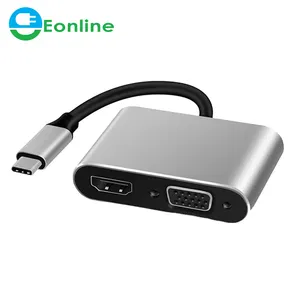 Gratis Monster Type C Naar Hdtv 4K Adapter 1080P Vga Audio Video Converter Pd 87W Fast Charger adapter Dongle Dock Kabel Voor Macbook