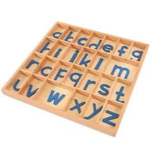 مواد تعليم هجاء لمرحلة ما قبل المدرسة ، لعبة تعرف بالحروف الأبجدية ، صندوق خشبي قابل للنقل