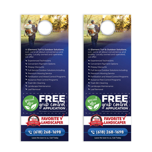 Flyers publicitaires personnalisés pour poignées de porte, cartes de visite promotionnelles, rectangulaires en papier couché 3,5 x 8,5 po - Product Image 3